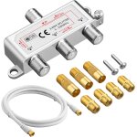 3 - voies répartiteur satellite moca 5 - 2500mhz tv catv large bande séparateur avec 1, 5m f bouchon ... 3 - voies répartiteur satellite moca 5 - 2500mhz tv catv large bande séparateur avec 1, 5m f bouchon ...