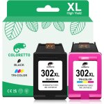 302xl pour hp cartouche 302 noir et couleur deskjet 3639 3630 3636 3633 3634 1110 2130 2132 envy 4520 ...