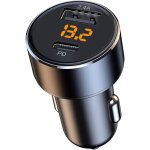 30w usb c chargeur de voiture, mini adaptateur usb 2, 4 a avec affichage de tension led, adaptateur de ...