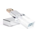 32 go crystal transparente rectangle lecteur flash usb 3. 0 cadeau de mariage cl� usb, argent