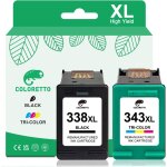338xl 343xl cartouches d'encre remanufacturées cartouche pour hp 338 et 343 noir et couleur photosmart ... 338xl 343xl cartouches d'encre remanufacturées cartouche pour hp 338 et 343 noir et couleur photosmart ...