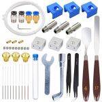 34 pices kit d'accessoires pour imprimante 3d, buses + bloc chauffant + tube de gorge + chaussettes ...