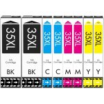 35xl cartouche compatible avec epson 35 xl multipack (noir / cyan / magenta / jaune, 8er - pack), pour ...