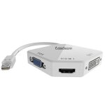 3in1 wh - = 0. 5 m - adaptateur d'entre mini dp displayport 1. 2 vers dvi vga hdmi 4k * 2k, thunderbolt, ...