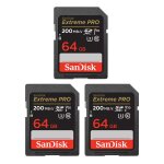 3pcs sandisk extreme pro 64go carte mmoire sdhc / sdxc 200mo / s 90mo / s uhs - i version 2022