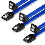3x 50cm sata 3 nylon cble set cbles de donns 6 gbit / s cbles de branchement carte mre disque dur ...