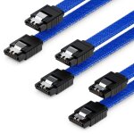 3x 50cm sata 3 nylon cble set cbles de donns 6 gbit / s cbles de branchement carte mre disque dur ...