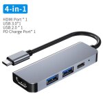 4 en 1 - adaptateur usb hub vers type - c, r��partiteur usb 3 0, hdmi 4k, pour macbook air m1 2. 0, lecteur ...
