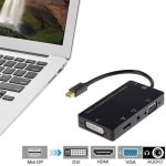 4 en 1 - mini displayport dp vers hdmi, connecteur de câble dvi vga pour apple macbook pro air pc mini ... 4 en 1 - mini displayport dp vers hdmi, connecteur de câble dvi vga pour apple macbook pro air pc mini ...
