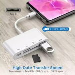 4 en 1 usb c vers usb 2. 0 tf micro sd sdxc sdhc lecteur de carte adaptateur 480mbps compatible avec ...