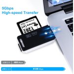 4 en 1 usb c vers usb 2. 0 tf micro sd sdxc sdhc lecteur de carte adaptateur 480mbps compatible avec ...