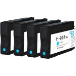 4 cartouches d'encre cyan pour remplacer hp 951c (xl capacité) compatible / non - oem pour hp photosmart ... 4 cartouches d'encre cyan pour remplacer hp 951c (xl capacité) compatible / non - oem pour hp photosmart ...