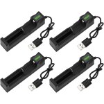 4 pi�ces chargeur de batterie usb 4. 2v � un emplacement adaptateur pour batteries li - ion rechargeables ...