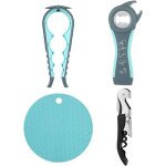 4 pi�ces ouvre bocal manuel, 4 en 1 d�capsuleur, multifonctionnel 5 en 1 ouvre bouteille, ouvre bocaux ...