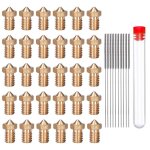 40 pice kit de nettoyage de buse en laiton pour imprimante 3d, 30 pice buses d'extrudeuse v6 de 0, ...