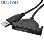 40cm cble adaptateur usb 2. 0 vers sata 7 + 6 13 broches, avec verrouillage par vis  pouce, pour lecteur ...
