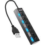 480mbps hub usb 2. 0 7 ports avec commutateurs indépendants, multiprise usb portable avec led, adaptateur ... 480mbps hub usb 2. 0 7 ports avec commutateurs indépendants, multiprise usb portable avec led, adaptateur ...