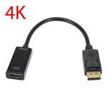 4k - adaptateur displayport vers hdmi, convertisseur mle dp vers femelle, cble hd, pour pc, tv, audio, ...