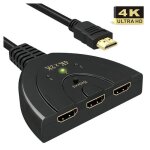 4k, commutateur hdmi a 3 - port separateur hdmi commutateur hdmi prend en charge 4k / full hd1080p / ...