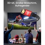 4k hdmi cable 7. 5m [4k@60hz, hdmi 2. 0] flat cable 2. 0 high speed nylon braided support ultra hd 3d ...