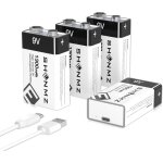 4pcs 9v piles rechargeables lithium - ion, pile 9 volt 1300mah recharge rapide par micro - usb - 1500 ...