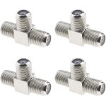 4pcs adaptateur coaxial r�partiteur femelle 3 voies f - type femelle � femelle connecteur r�partiteur ...