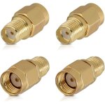 4x adaptateur rp - sma mâle vers sma femelle - lot connecteur coaxial sans broche pour fiche antenne ... 4x adaptateur rp - sma mâle vers sma femelle - lot connecteur coaxial sans broche pour fiche antenne ...