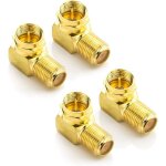 4x adaptateur satellite coud  90 pour cble coaxial adaptateur f femelle cble satellite coupleur f ...