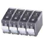 4x cartouches d'encre compatibles - avec puce - black pour canon / pixma ip4300 ip5200r mp530 mp600r ...