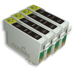 4x cartouches d'encre compatibles - avec puce - black pour epson / stylus / office / wifi dx8450 dx400 ...