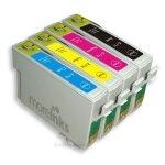 4x cartouches d'encre compatibles - avec puce - cyan / magenta / yellow / black pour epson / stylus / ...