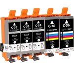 5 cartouches d'encre compatible avec canon pgi - 35 cli - 36 pour pixma ip100 ip110 ip110 + battery ip110 ... 5 cartouches d'encre compatible avec canon pgi - 35 cli - 36 pour pixma ip100 ip110 ip110 + battery ip110 ...