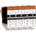 5 cartouches d'encre compatible avec canon pgi - 5 pgi - 5bk noir pour ip3300 ip3500 ip4200 ip4200 series ...