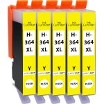 5 cartouches d'encre compatible avec hp 364 xl / cb325ee (jaune)