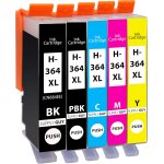 5 cartouches d'encre compatible avec hp 364 xl / n9j74ae pour deskjet 5445 5460 officejet 7515 photosmart ...