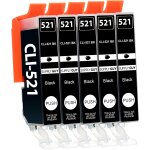 5 cartouches d'encre avec puce compatible avec canon cli - 521 noir - photo pour pixma ip3600 ip4600 ... 5 cartouches d'encre avec puce compatible avec canon cli - 521 noir - photo pour pixma ip3600 ip4600 ...