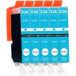 5 cartouches d'encre avec puce compatible avec canon cli - 526 cyan pour ip4850 ip4950 ix6550 mg5150 ...