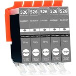 5 cartouches d'encre avec puce compatible avec canon cli - 526 (gris) pour canon pixma mg6150 mg6200 ...