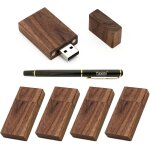 5 cls usb 2. 0 / 3. 0 rectangulaires en bois de noyer 2. 0 / 1gb wood usb disk - 4[x344]
