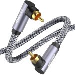 5 m subwoofer cable 90 degree - digital audio coaxial cable - two gold right angle rca connectors - audio ...