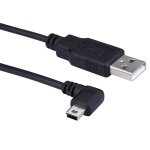 5 mtres usb 2. 0 a mle  mini b cble usb 90 degrs angle gauche cordon de charge rapide pour voiture ...