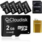 5 pack carte micro sd 2 go carte mmoire microsd class6 avec lecteur de carte + adaptateur sd vendu en ...