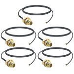 5 pices 30cm u. fl pigtail cble antenne wifi u. fl ipx1. 13 vers rp sma femelle cble coaxial pour ...