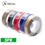 5 pices 9mm pour dymo 3d gaufrage ruban plastique 3d gaufrage tiquette ruban imprimante ruban pour ...