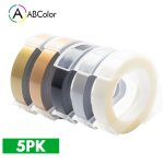 5 pices 9mm pour dymo 3d gaufrage ruban plastique 3d gaufrage tiquette ruban imprimante ruban pour ...