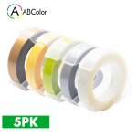 5 pices 9mm pour dymo 3d gaufrage ruban plastique 3d gaufrage tiquette ruban imprimante ruban pour ...