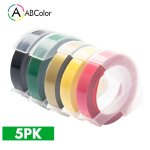5 pices 9mm pour dymo 3d gaufrage ruban plastique 3d gaufrage tiquette ruban imprimante ruban pour ...
