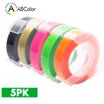 5 pices 9mm pour dymo 3d gaufrage ruban plastique 3d gaufrage tiquette ruban imprimante ruban pour ...