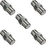 5 pi�ces sat adaptateur connecteur c�ble coaxial rallonger 2x f femelle nickel� pour c�ble sat bk installation ...