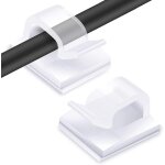 50 serre - c�bles ext�rieurs avec coussinets adh�sifs (blancs), clips de d�coration de lampe, serre - ...